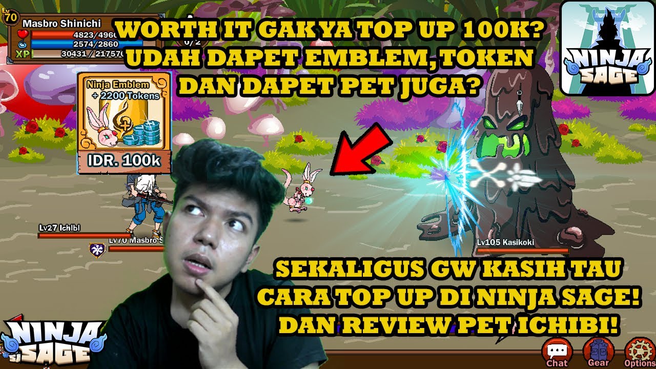WORTH IT GAK YAA TOP UP PAKET 100K DI NINJA SAGE? DAPET EMBLEM, 2200 TOKEN, DAN PET! - Ninja Sage