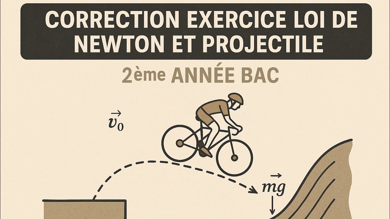 Exercice loi de Newton - projectile 2ème année bac SM - PC - SVT