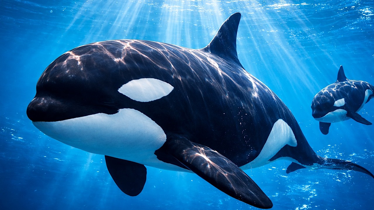 Deep Ocean Relaxation in 4K 🐋 Orcas & Calm Blue Ocean Ambience for Sleep (2 Hours)
