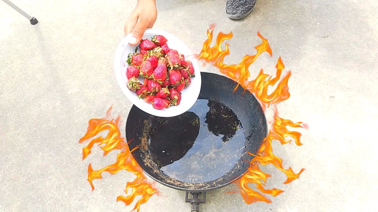StrawBerries VS Hot Oil Experiment | Mr Experimental Strawberries In Hot Oil