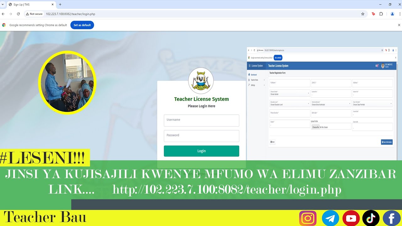 Jinsi ya kufanya maombi ya leseni za ualimu (electronic ) Zanzibar kwenye mfumo