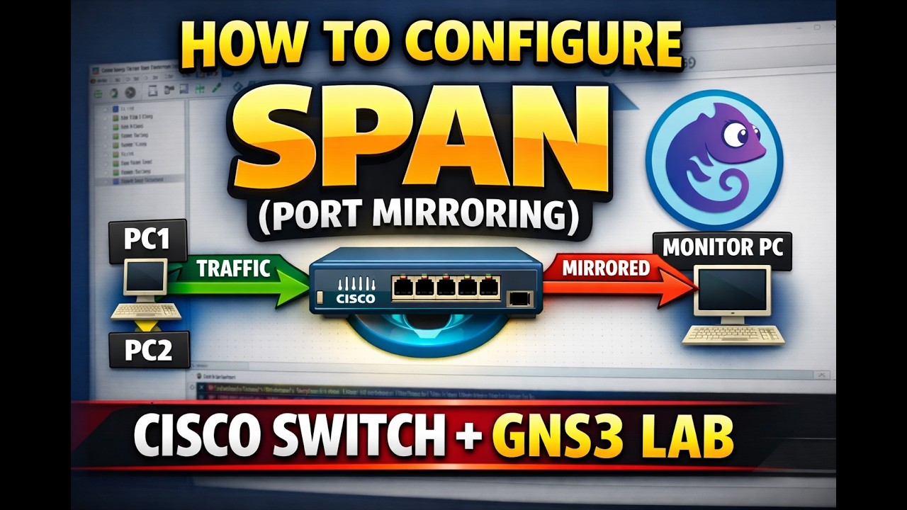 How to Configure SPAN (Port Mirroring) on a Cisco Switch | GNS3 Step-by-Step Lab