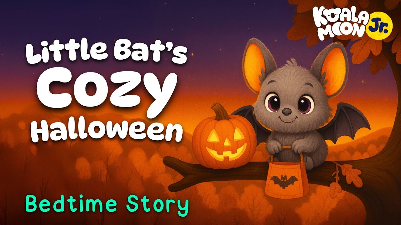 Little Bat's Cozy Halloween 🎃 Calming Bedtime Stories With Baby Sleep Music | Koala Moon Jr.