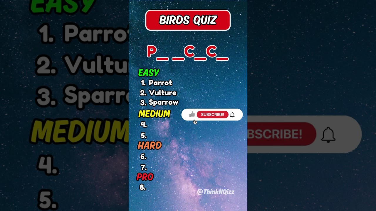 Can you Name all these Birds with its Missing Letters? #quiz #shorts
