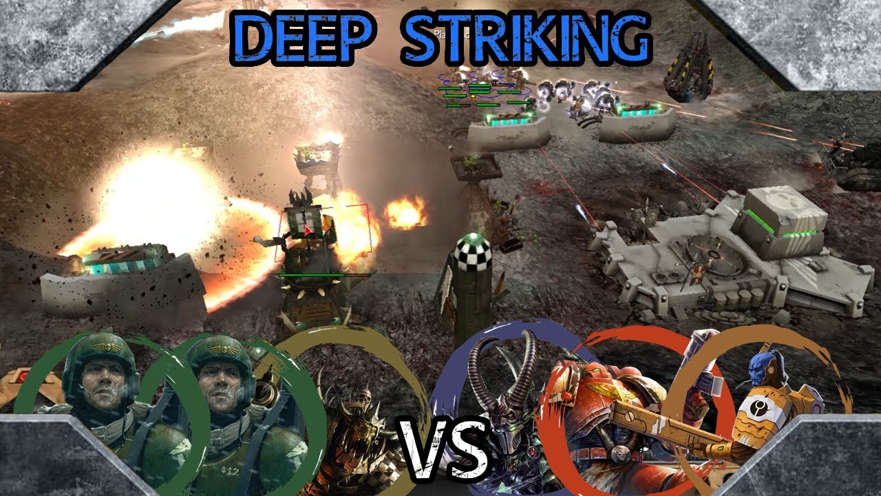 Warhammer 40,000: Dawn of War Soulstorm 3 vs 3 Imperial Guard, Orks, vs Tau, Space Marines, DE