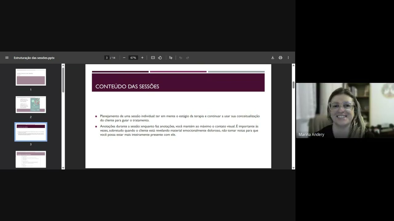 Aula Estruturação das Sessões em Terapia Cognitivo Comportamental