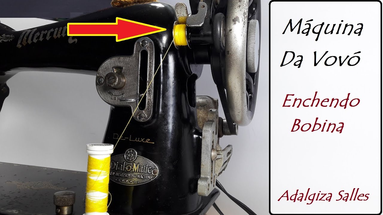 Como encher a bobina da máquina de costura doméstica antiga Mercury e similares #costurafacil