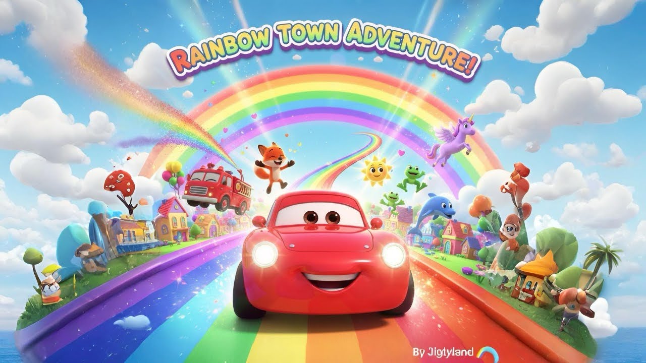 🌈 Rainbow Town Adventure | Learn colours with sunny the car 🚗 