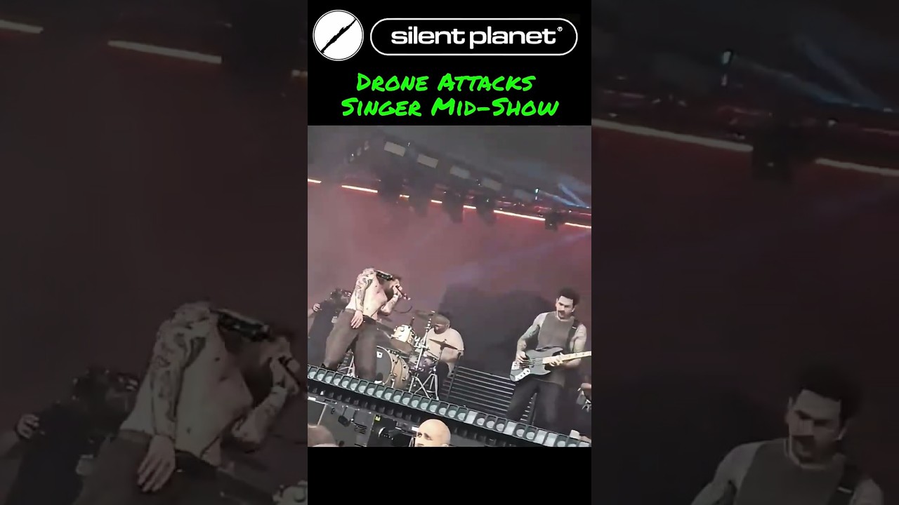 Drone Attacks Singer Mid Show 🤯 He Never Stopped Singing 🤘#SilentPlanet #DroneFail
