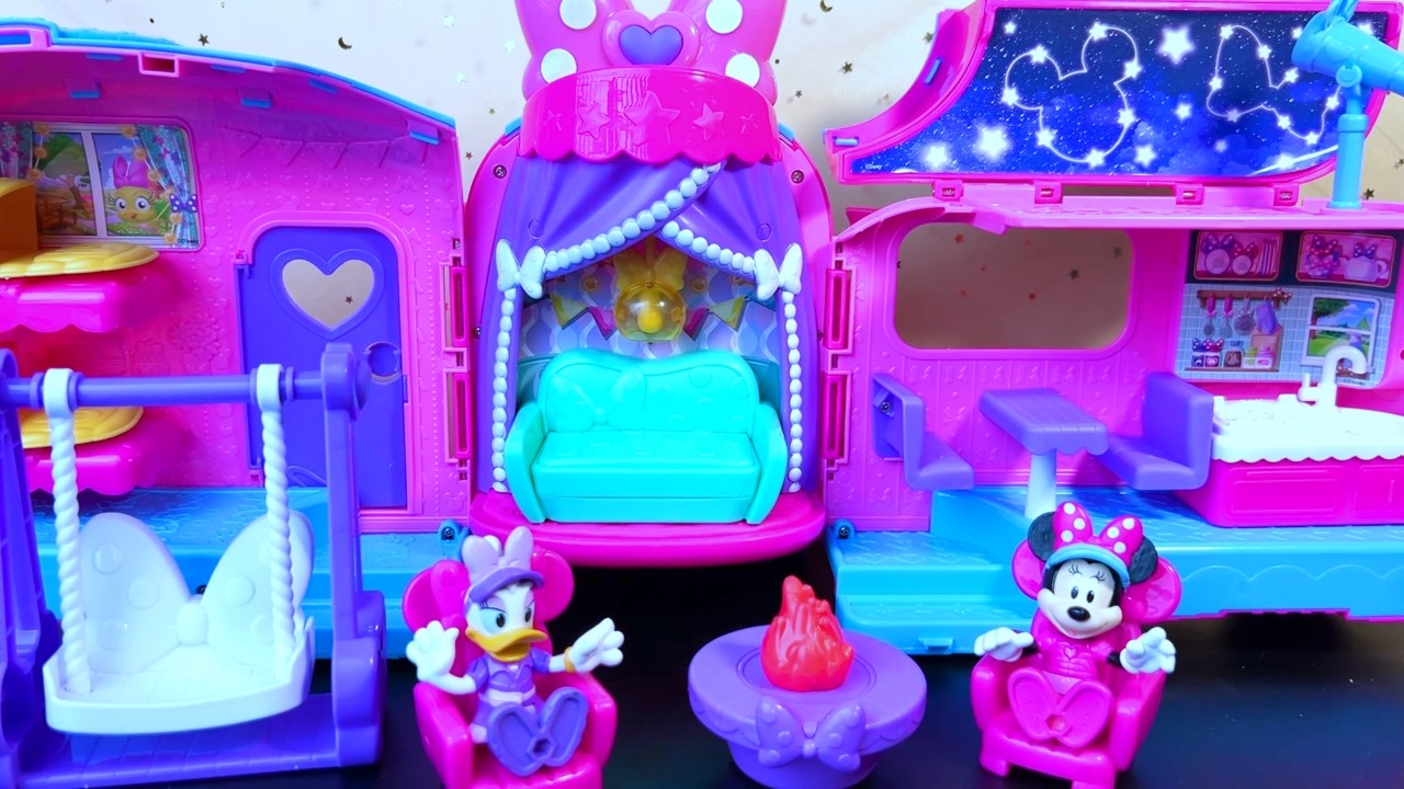 Satisfying with Unboxing Minnie Mouse Camper Van Toys Collection ASMR
