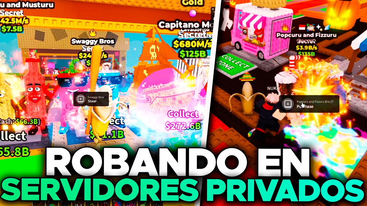 Robando en SERVIDORES PRIVADOS en mi MEJOR ADMIN ABUSE de SAN VALENTIN en Steal a Brainrot 💘