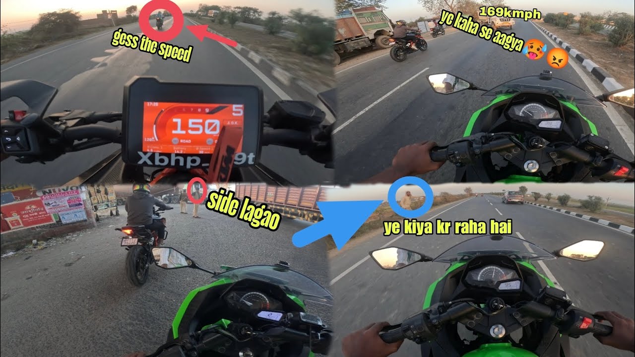 150 km/h and Still Craving for More! 🚀​KTM vs Ninja km/h: Highway samne car aagya
