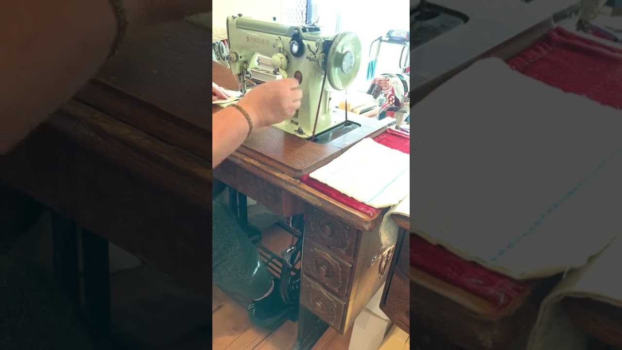 Treadling on a Singer 319k Vintage Sewing Machine....
