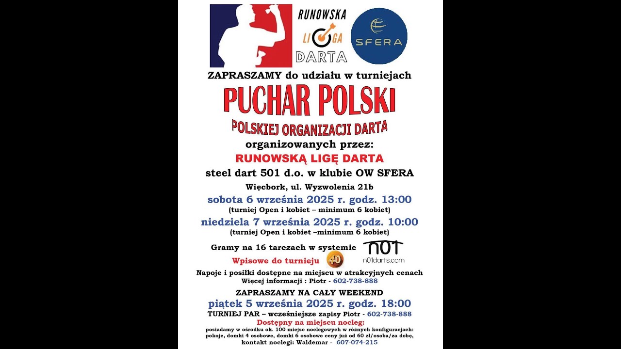 Puchar Polski Steel Dart 501 D.O. - Polska Organizacja Darta - Dzień 2 - Turniej OPEN i kobiet (1/2)