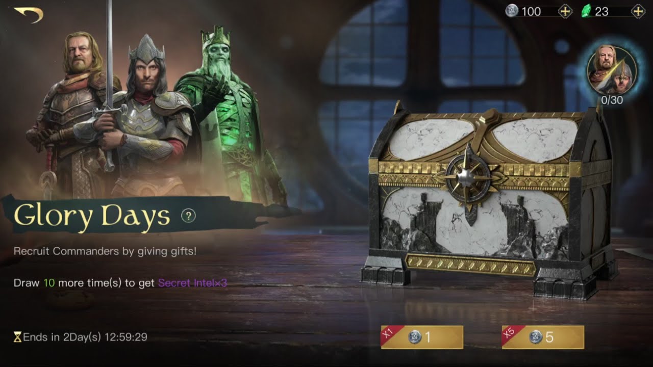 Lord of the Rings: Rise to War-Opening 100x Glory Days Mathom Chests Can I get a T3 Commander