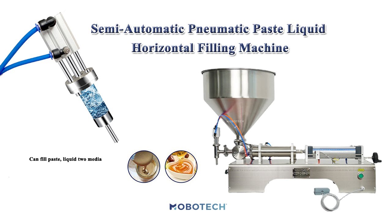 Semi-automatic horizontal pneumatic paste liquid dual-purpose filling machine