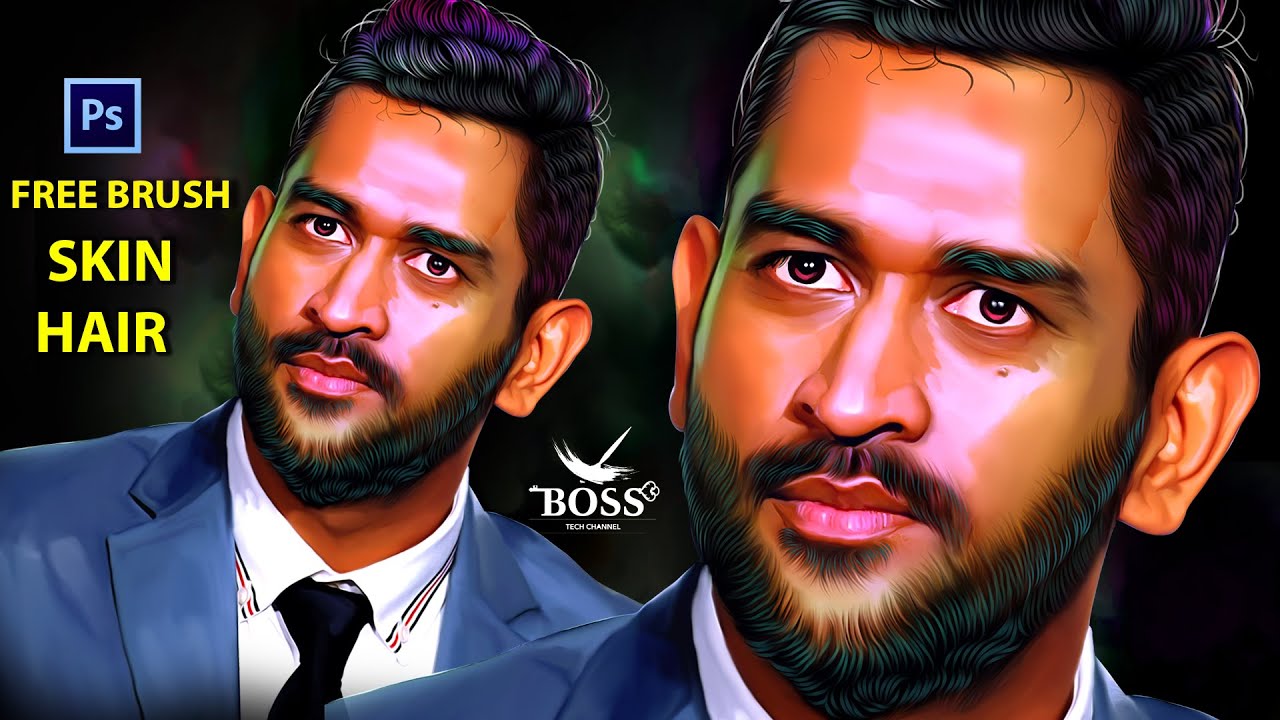 Digital Art Tutorial | Smudge painting photoshop tutorial | Dhoni photo edit | BOSS KEY TECH