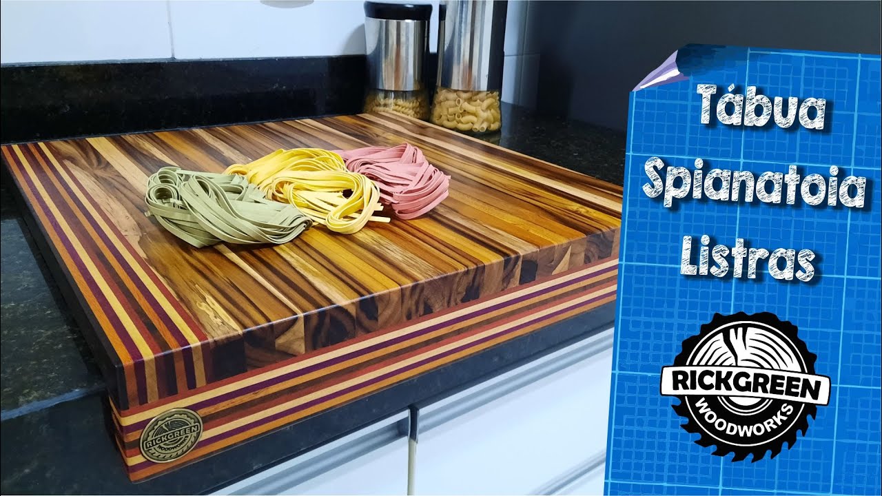 Tábua Spianatoia para Confecção de Massas Italianas com Detalhe em 5 Madeiras