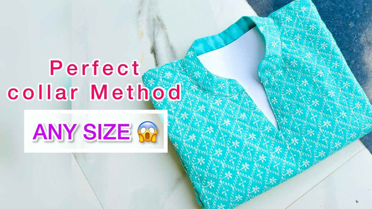Perfect Method of Collar Neck For Any Size / Collar Neck Design / step by...