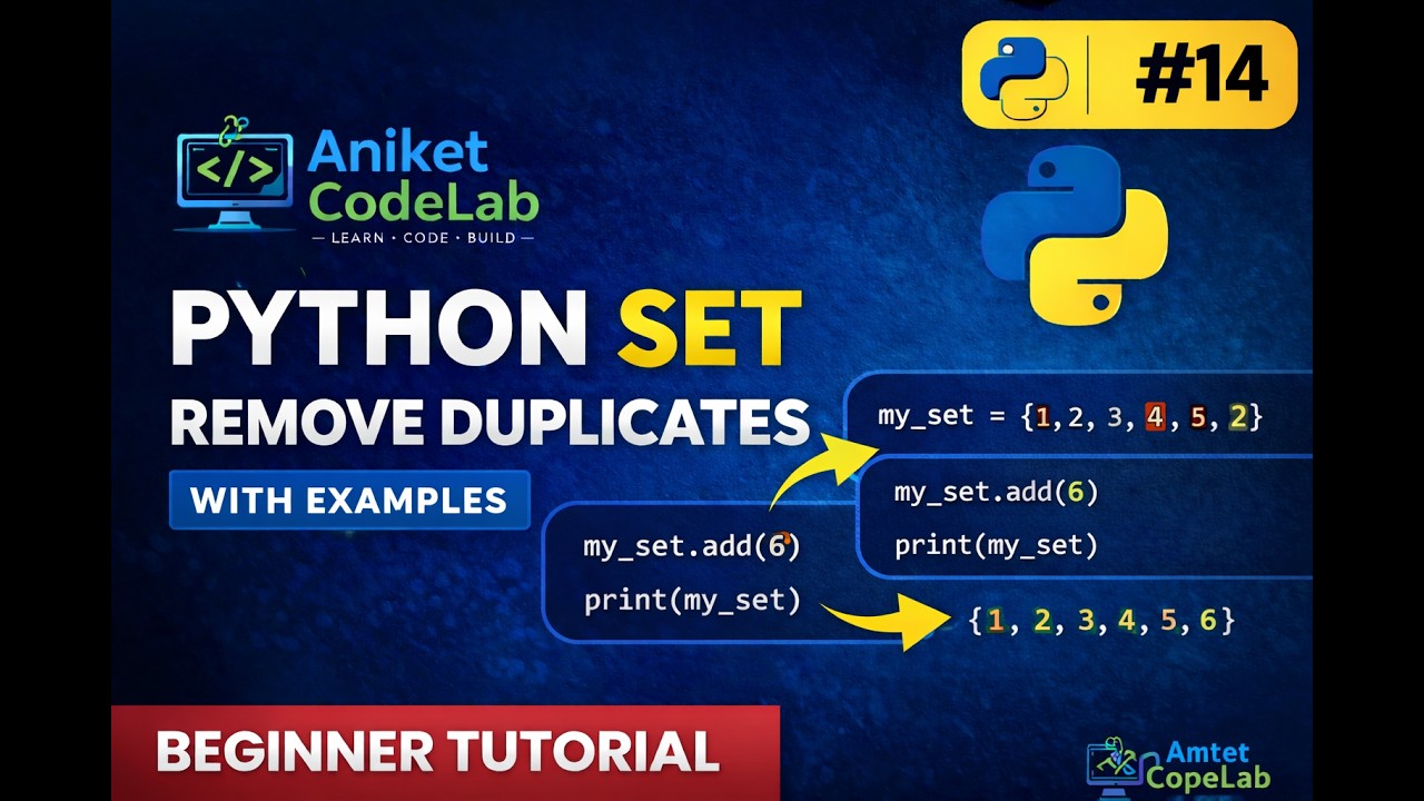 #14 Set in Python in Marathi | Python Set Explained with Real Life Examples | #AniketCodeLab