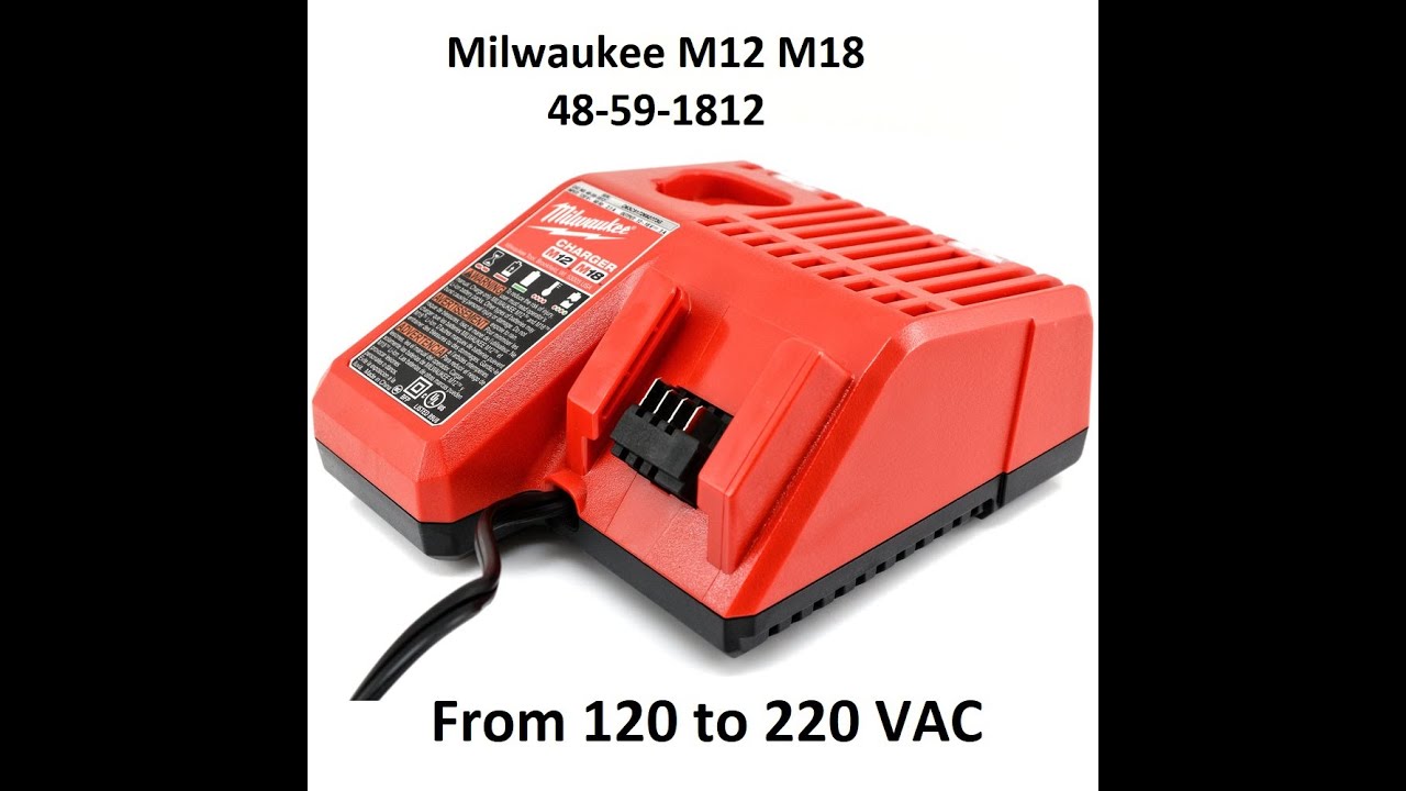 Milwaukee Charger 48-59-1812 from 120 to 220 vac. ( تحويل شاحن ميلووكي من 120 الى 220 فولت )