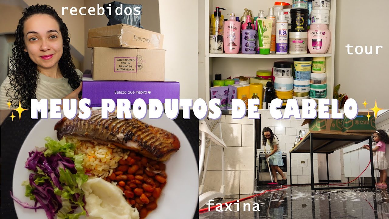 VLOGÃO: Abrindo recebidos , tour pelos meus produtos de cabelo, lavando a casa | Oeslanhiny Nunes