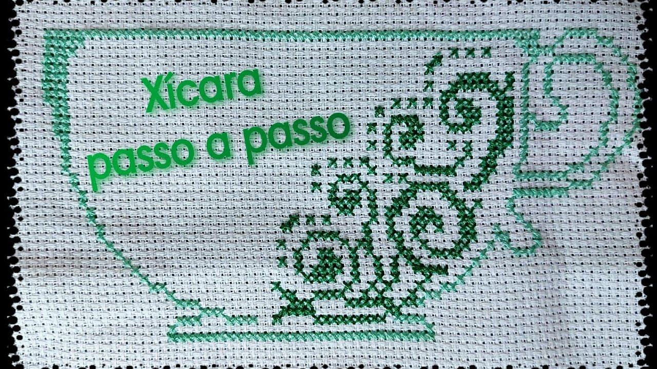 Xícara em Ponto Cruz - Iniciante e Profissional