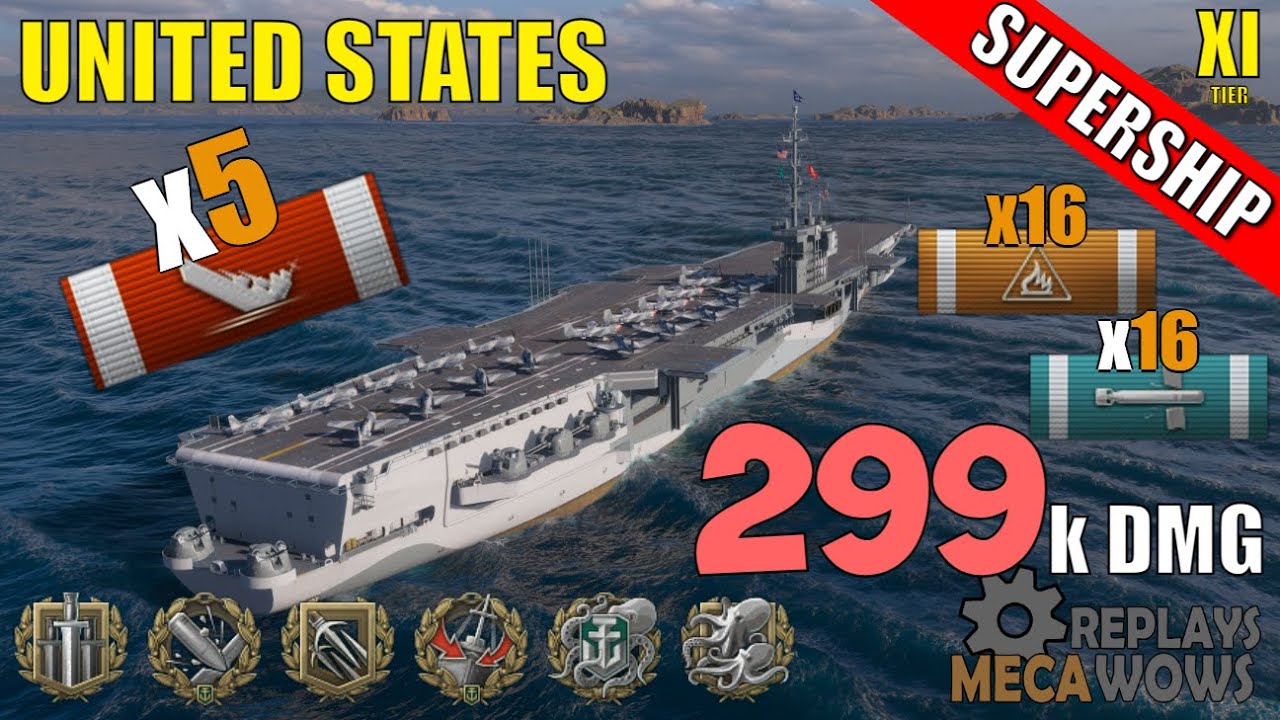 SUPERSHIP United States 5 Kills & 299k Damage | World of Warships Gameplay