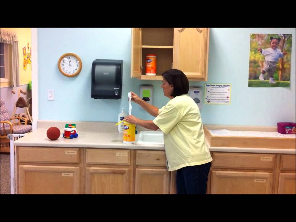 Cleaning the toys in the nursery.wmv