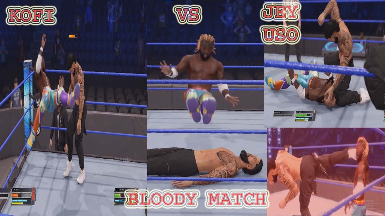 #WWE2K22  #KOFI vs #Jey Uso  #Bloody match