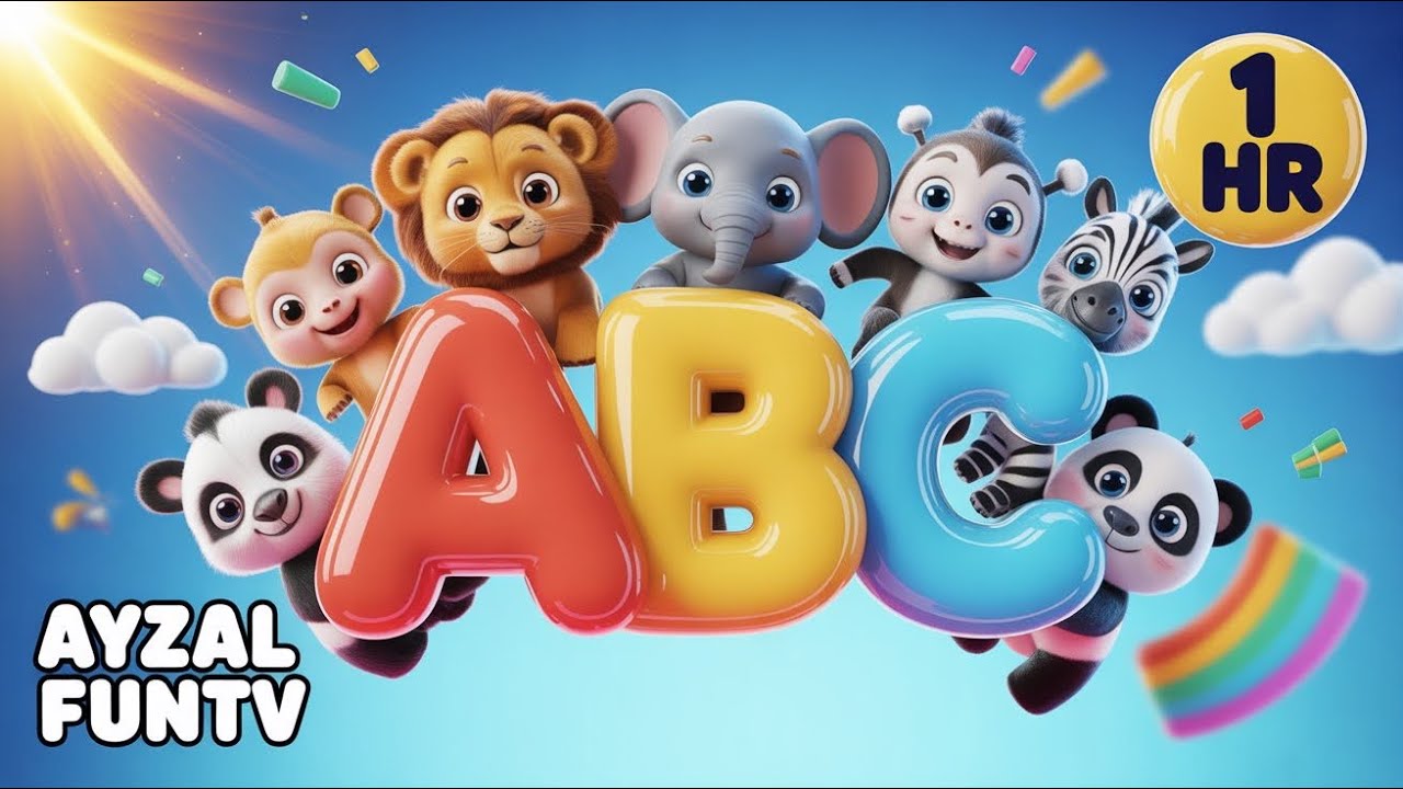 [1hr] Abc Animal Song, Baby Shark, Old Macdonald, ABCD, 123, Wheels On The Bus +More Nursery Rhymes 