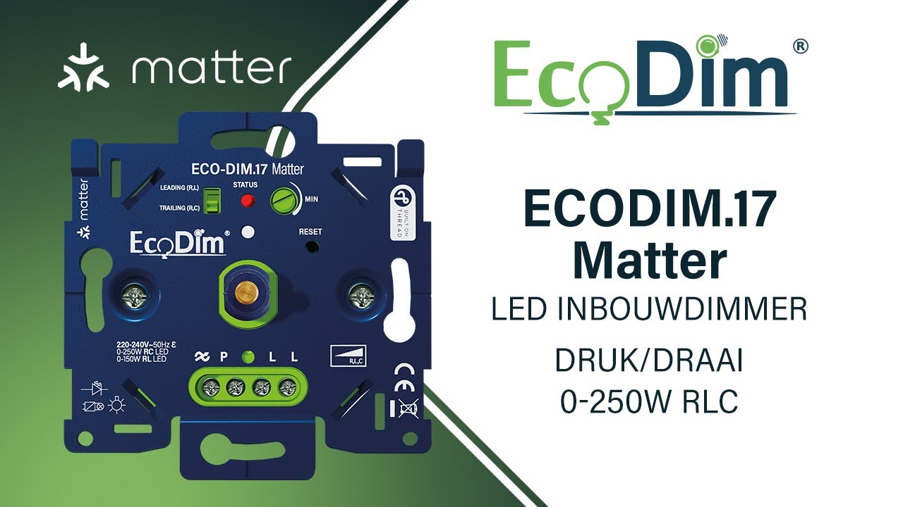 ECO-DIM.17 Led dimmer Matter druk/draai 0-250W (RLC)
