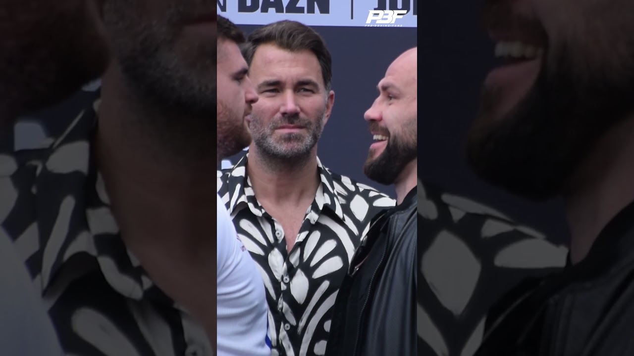 EDDIE HEARN LOOKS ON AS JOHNNY FISHER AND ALEN BABIC FACE OFF AHEAD OF HEAVYWEIGHT CLASH #Shorts