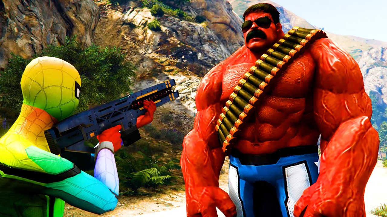 Gta 5 Spiderman vs Red Hulk | funny Ragdoll | Euphoria Physics