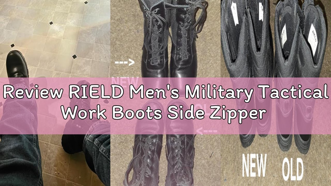 Review RIELD Men's Military Tactical Work Boots Side Zipper Jungle Army Combat Boots