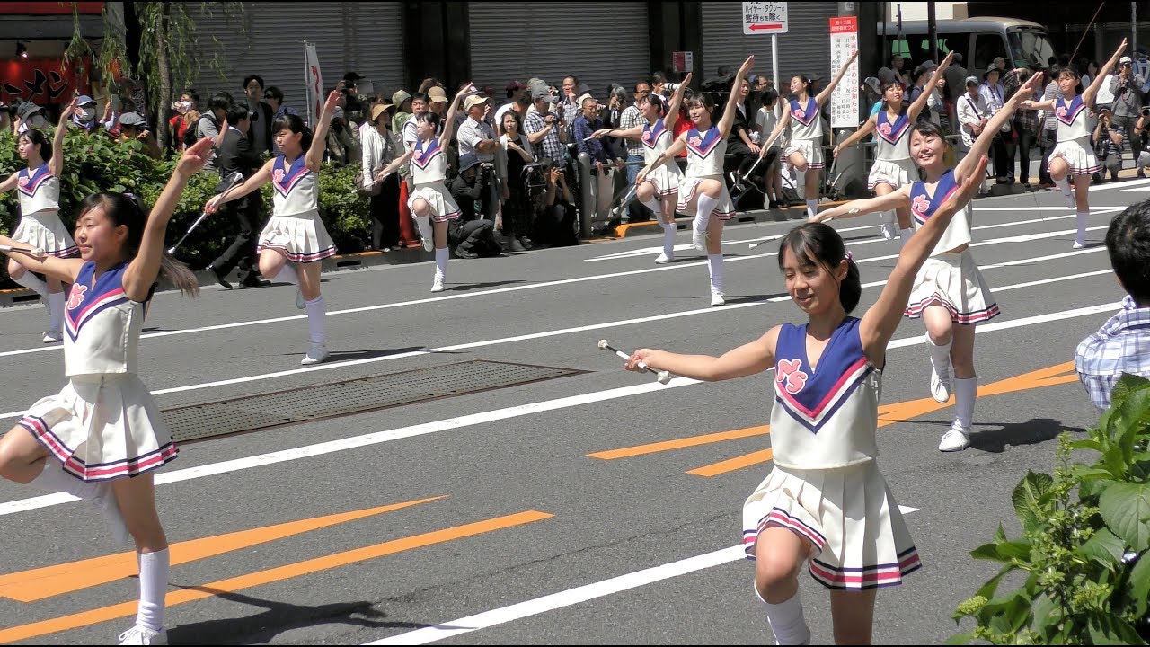 [4K]日本大学櫻丘高等学校吹奏楽部・バトントワラー部3   第十二回銀座柳まつり銀座ゴールデンパレード