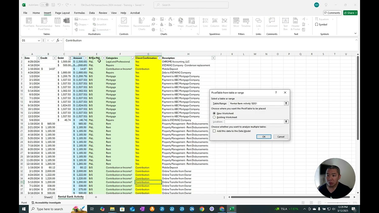 How to organize rental activity with or without bank account