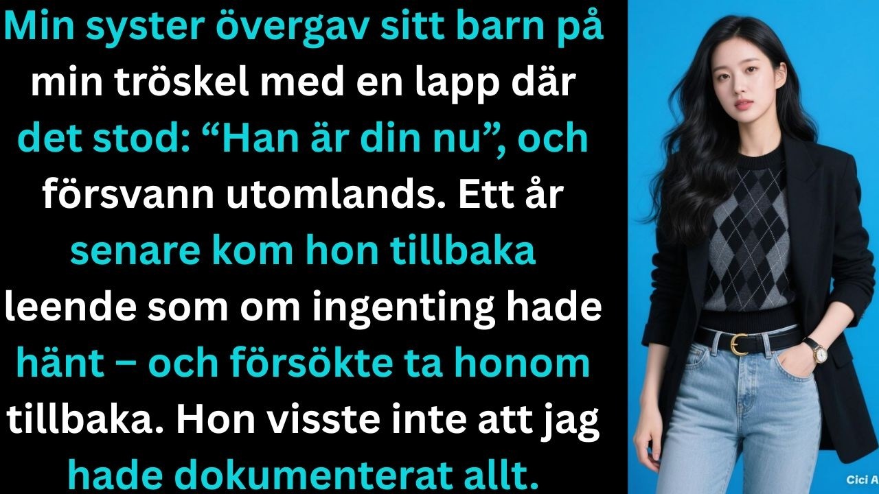 Min syster övergav sitt barn på min tröskel med en lapp där det stod: “Han är din nu …