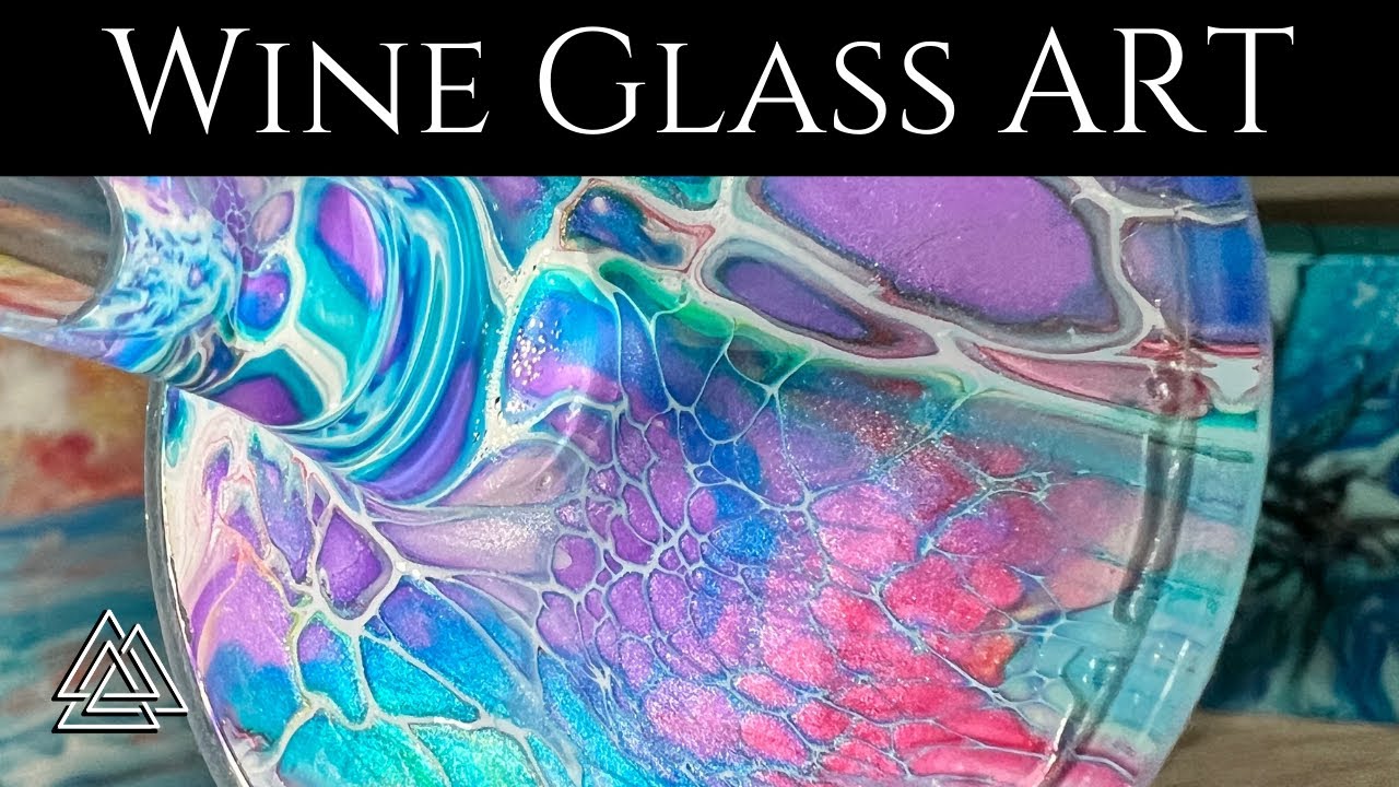 AMAZING Wine Glass ART 🍷🌈 In Rainbow Colors | Pouring Paints Bloom #acrylicpouring #fluidart