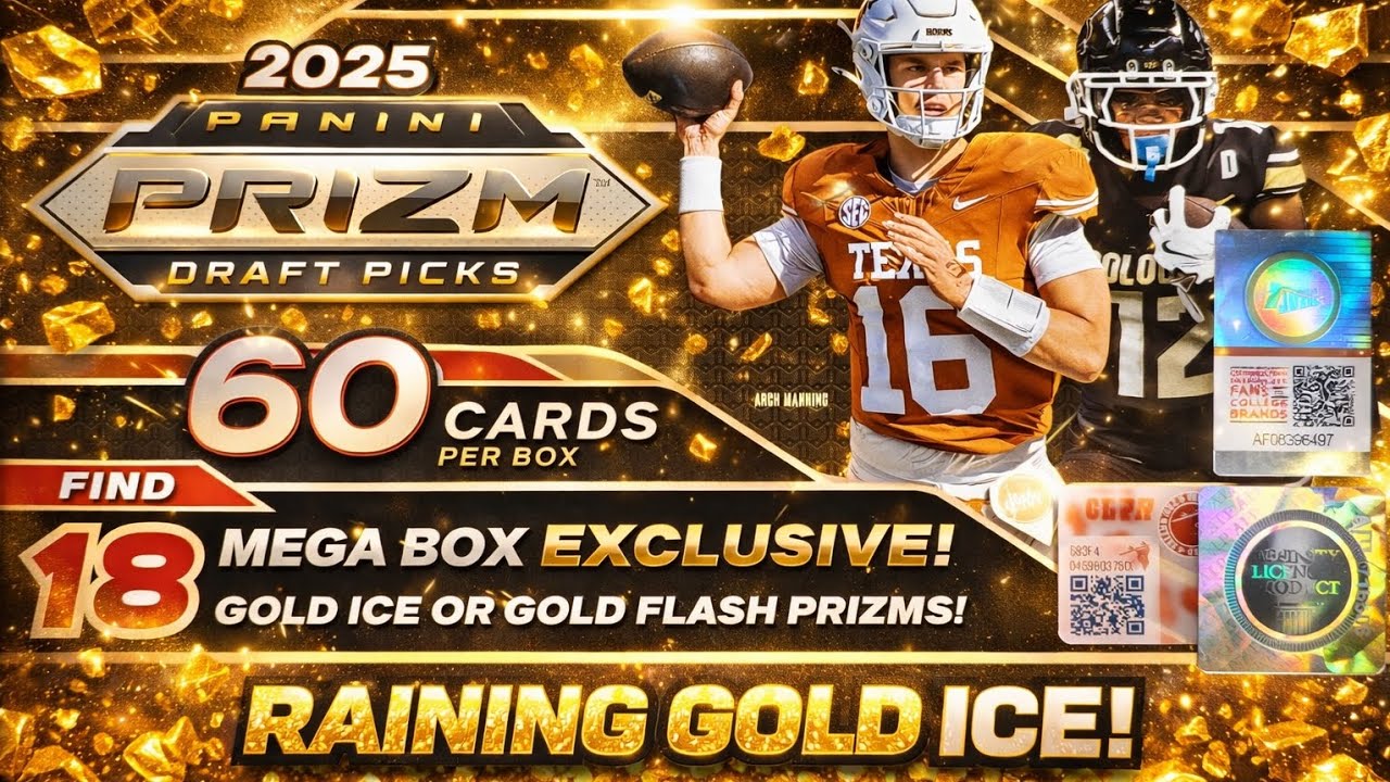 Gold Ice Top Rookies & Prospects! - 2025 Prizm Football Draft Picks Mega Box Exclusive Gold Ice!