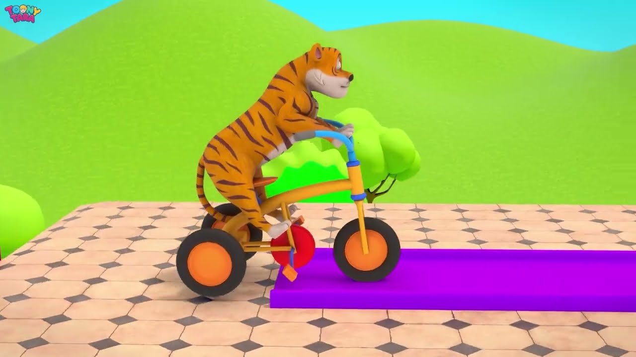 Long Slide Game with Cow Elephant Gorilla Hippopotamus Tiger 3d Animal Game Funny 3d Animals