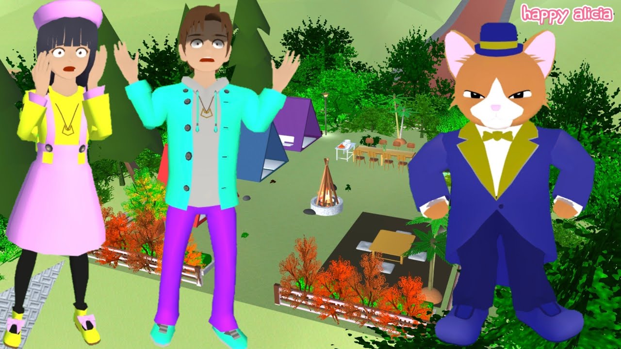 Sakura Takagi Mio Yuta Cat Butler Camping Yuta Berulah🤣😱🏕 | Sakura School Simulator | Happy Alicia