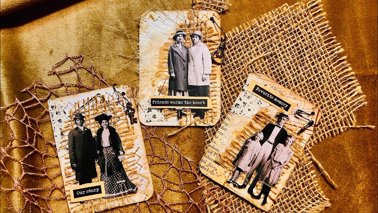 ATC cards in stile vintage