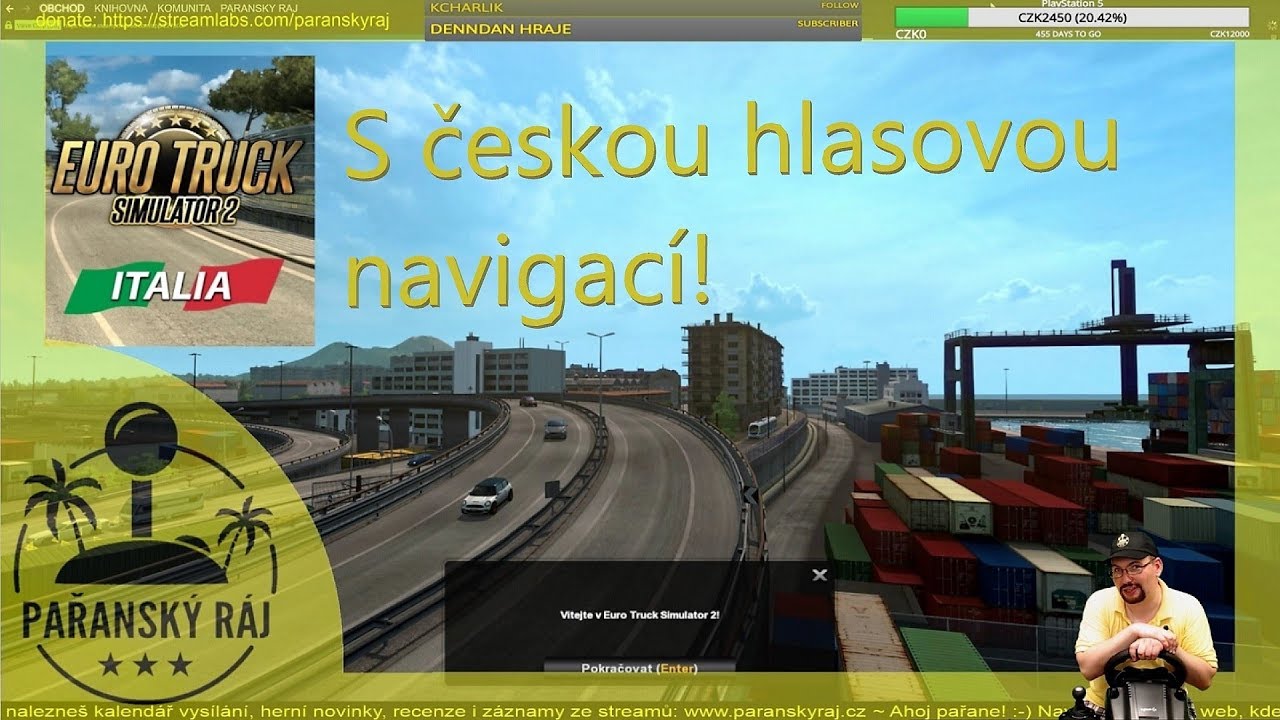ETS2 - Italia | Gameplay s hlasovou navigací | Neapol, Sicílie, ostrov Sardinie | PC | CZ 1440p