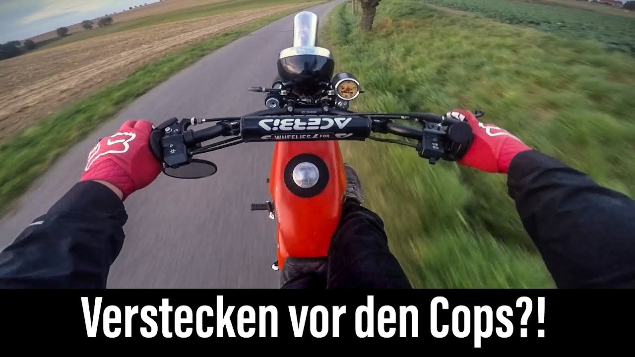 Simson 85ccm, After Work Wheelie Session (2/2) Police!