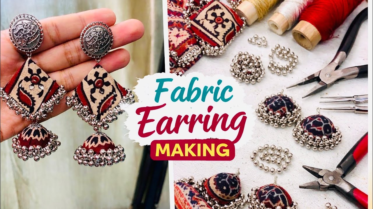 How to make Fabricearring at home|diyearring| Trendy Fabric Jewellery|beads_art_and_designs