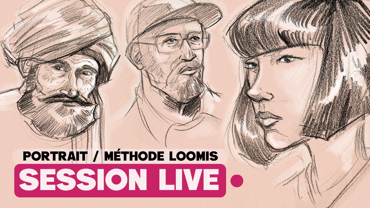 On applique la méthode Loomis en live ! ( 7 min par pose)