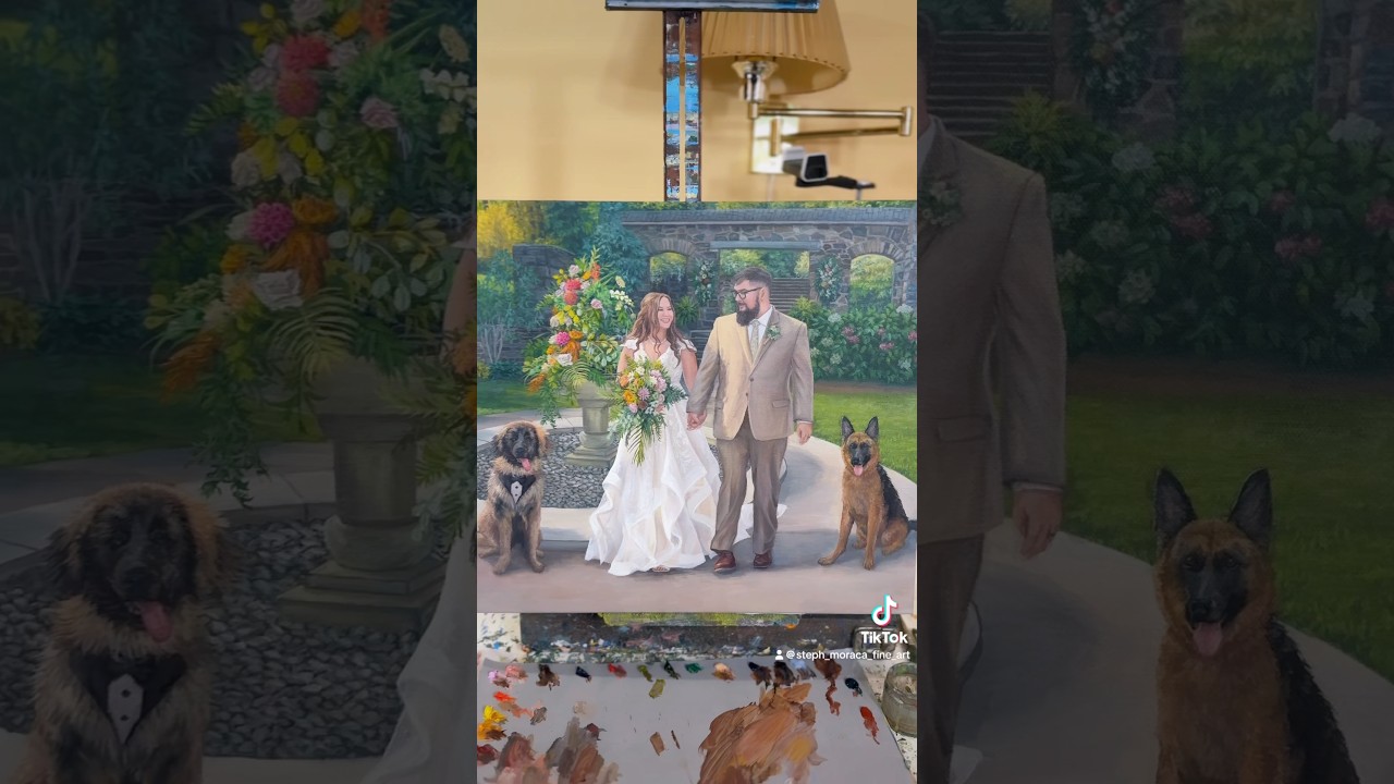 Live wedding painting by Steph Moraca