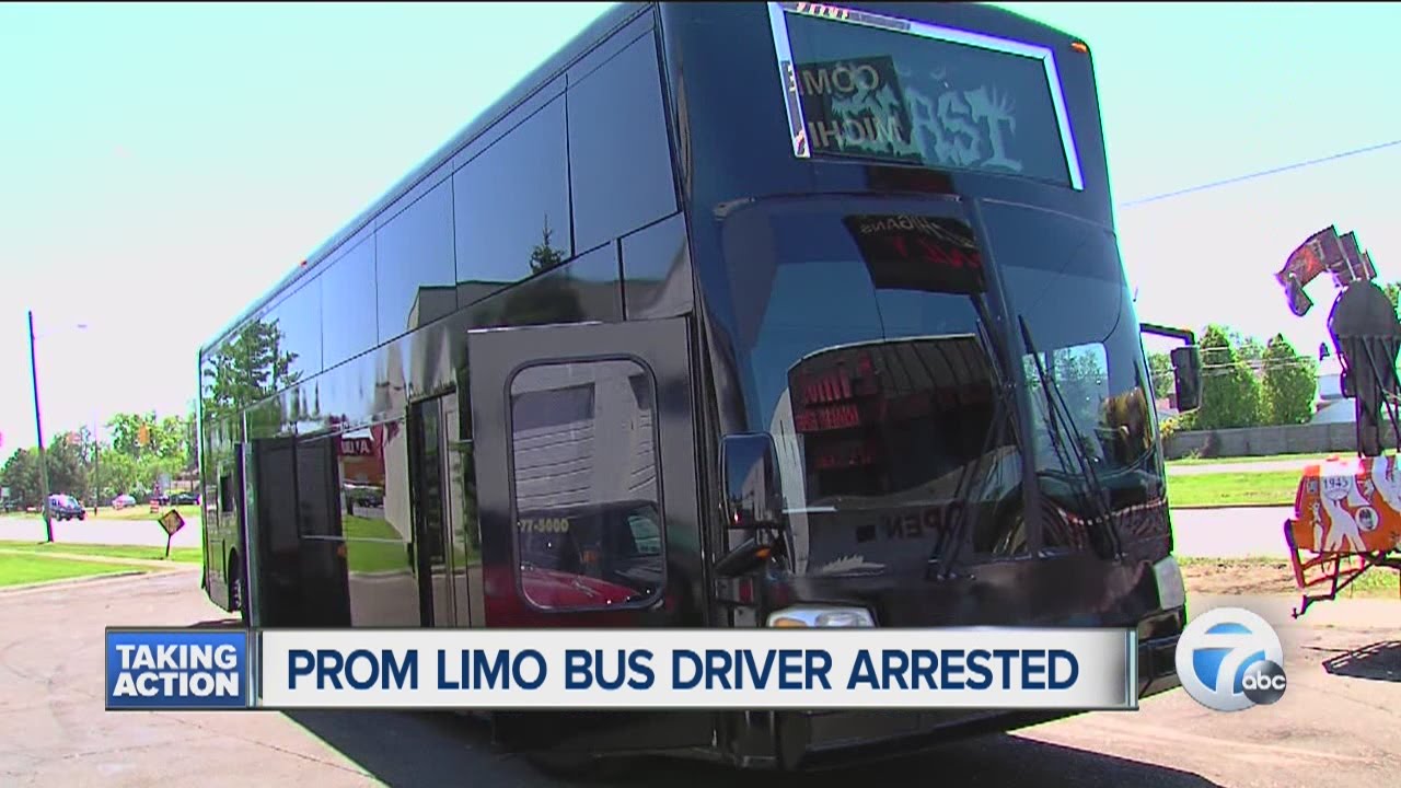 Prom limo bus driver arrested
