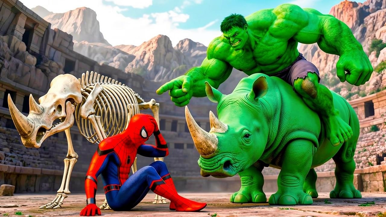 🕷️🦏 SPIDERMAN Wins The Magic Legendary Rhino Racing Championship | Epic Racing Challenge???